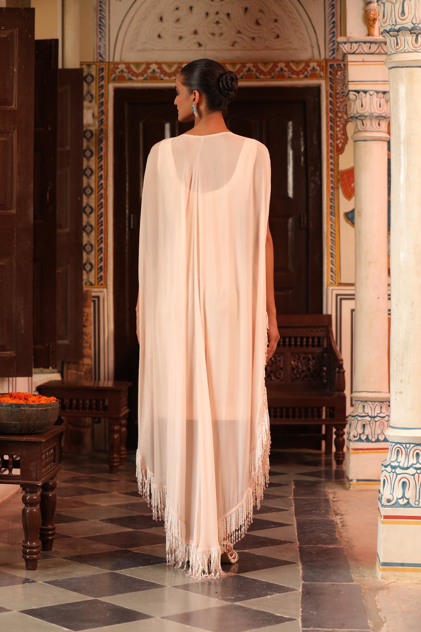 Ivory Eden Embroidered Fringe Dress