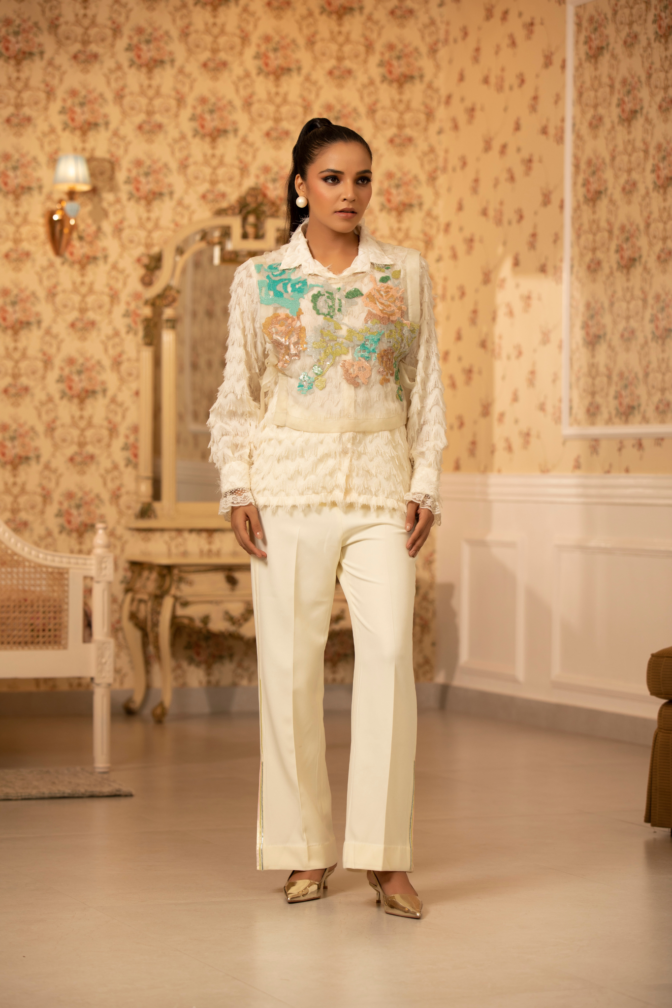 Ivory Pastel Garden Co-ord Set