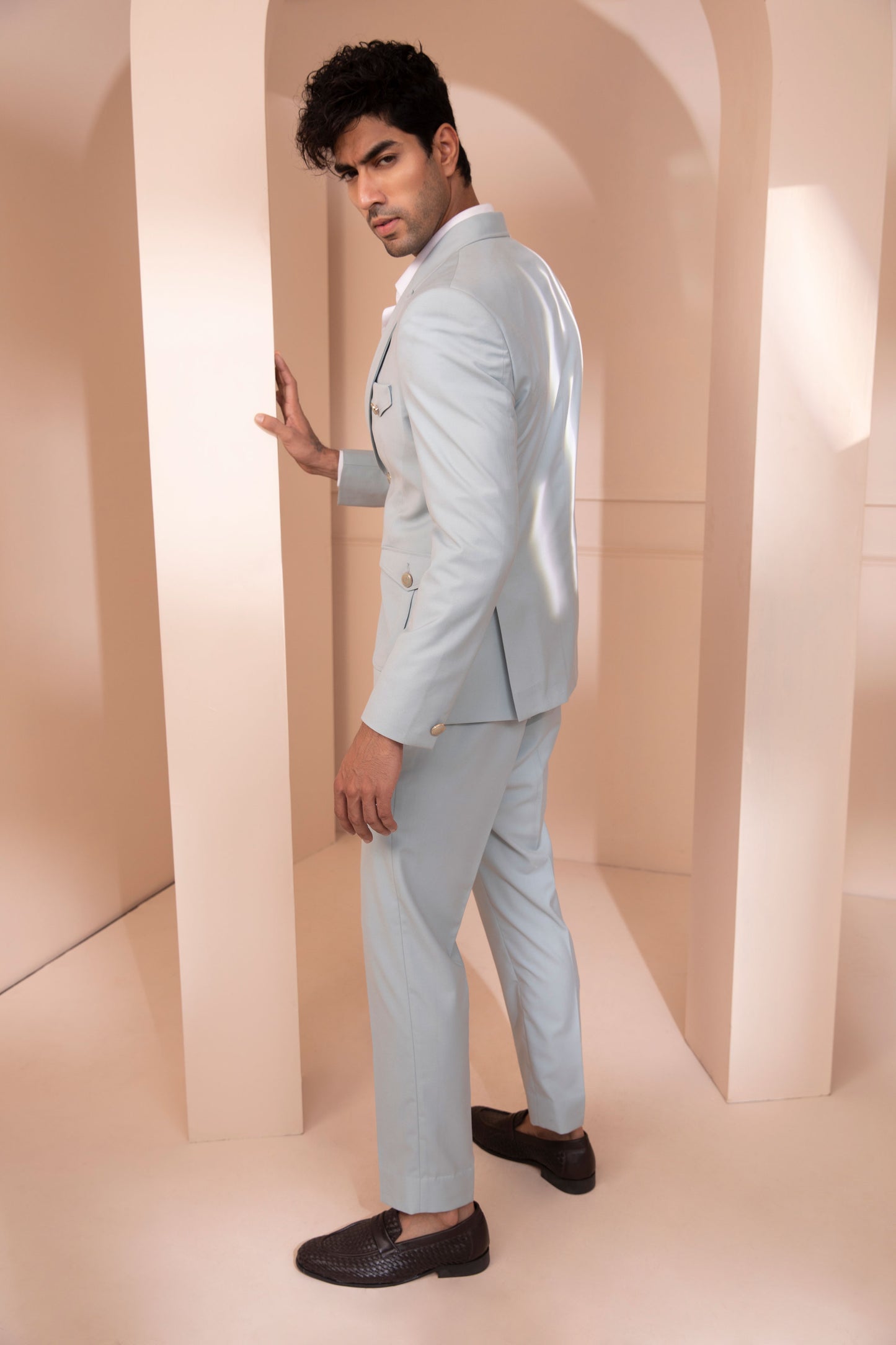 Menswear Sky Blue Tuxedo