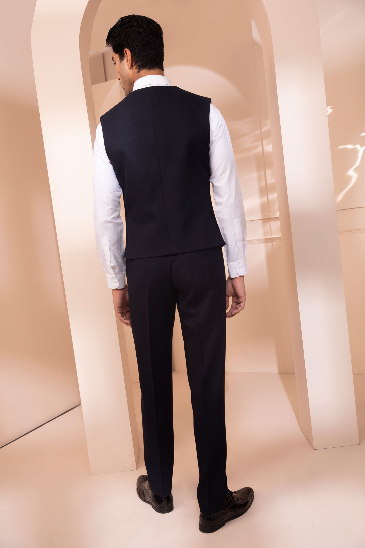 Navy Blue Emboidered Tuxedo