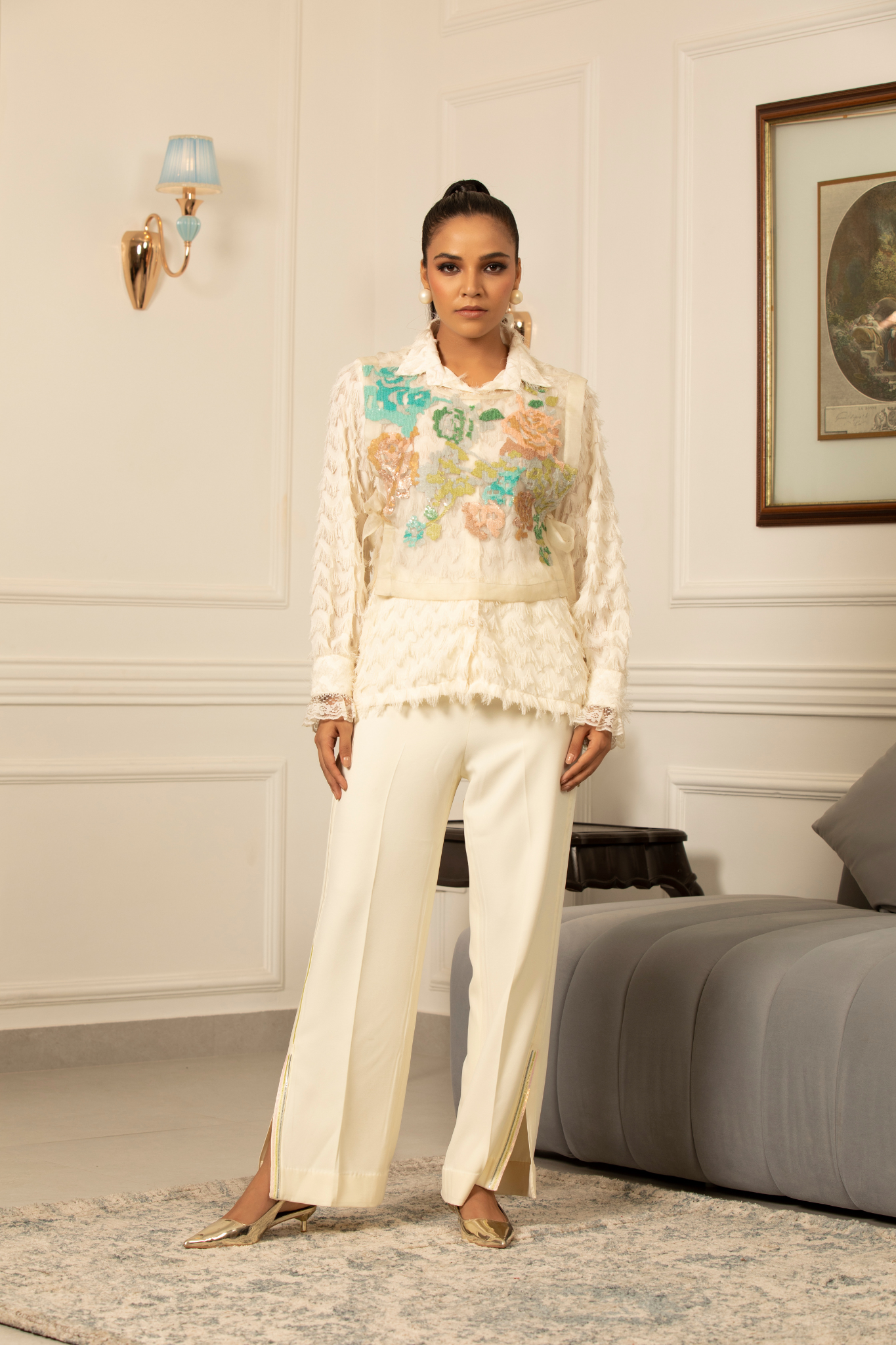 Ivory Pastel Garden Co-ord Set