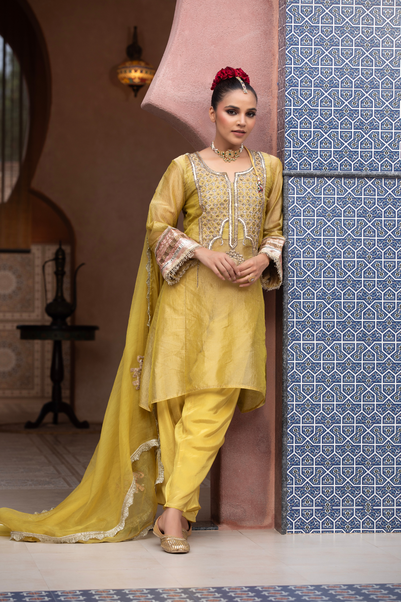 Golden Olive Luxe Kurta Set