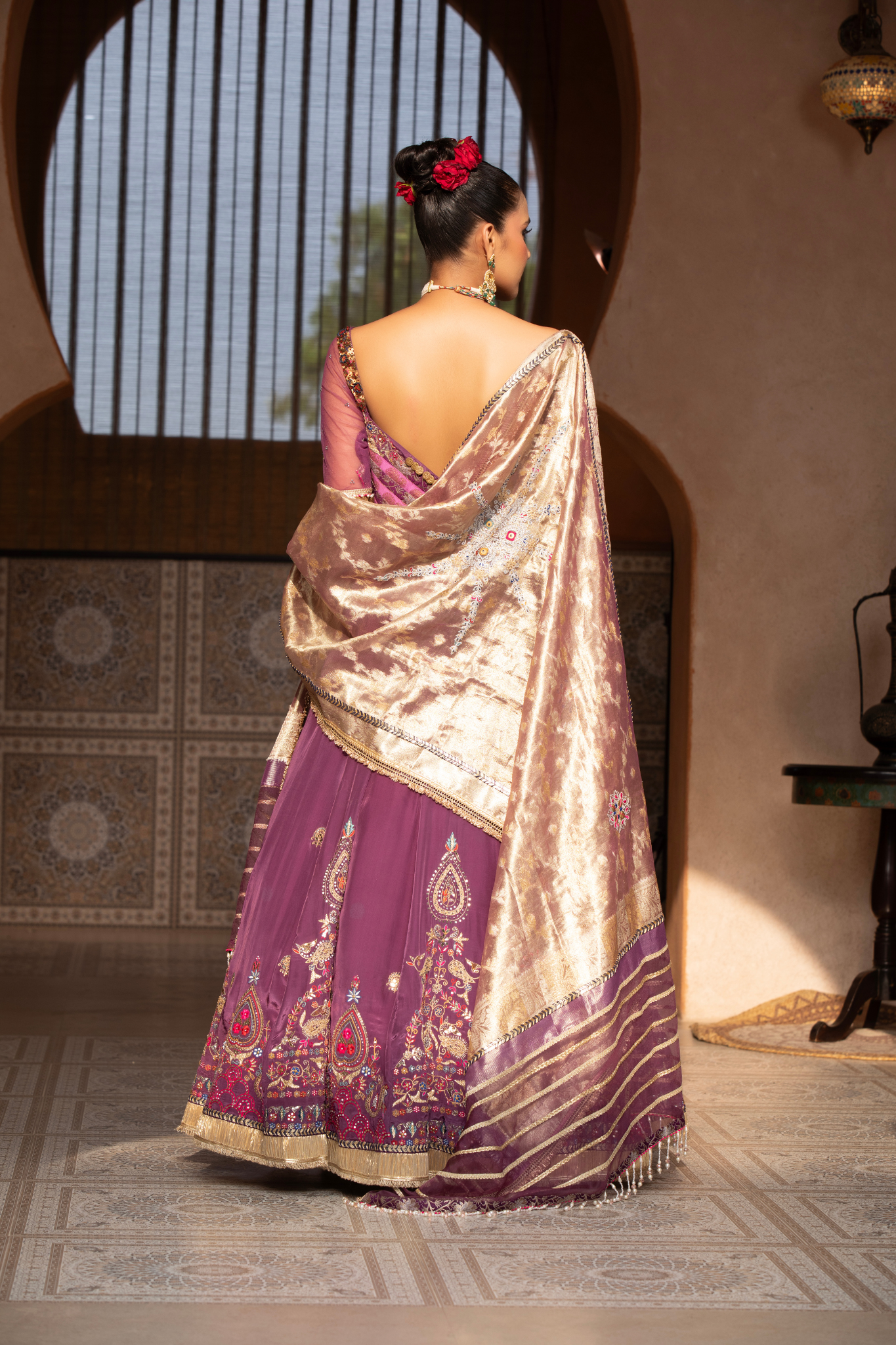Royal Plum Embroidered Lehenga Set