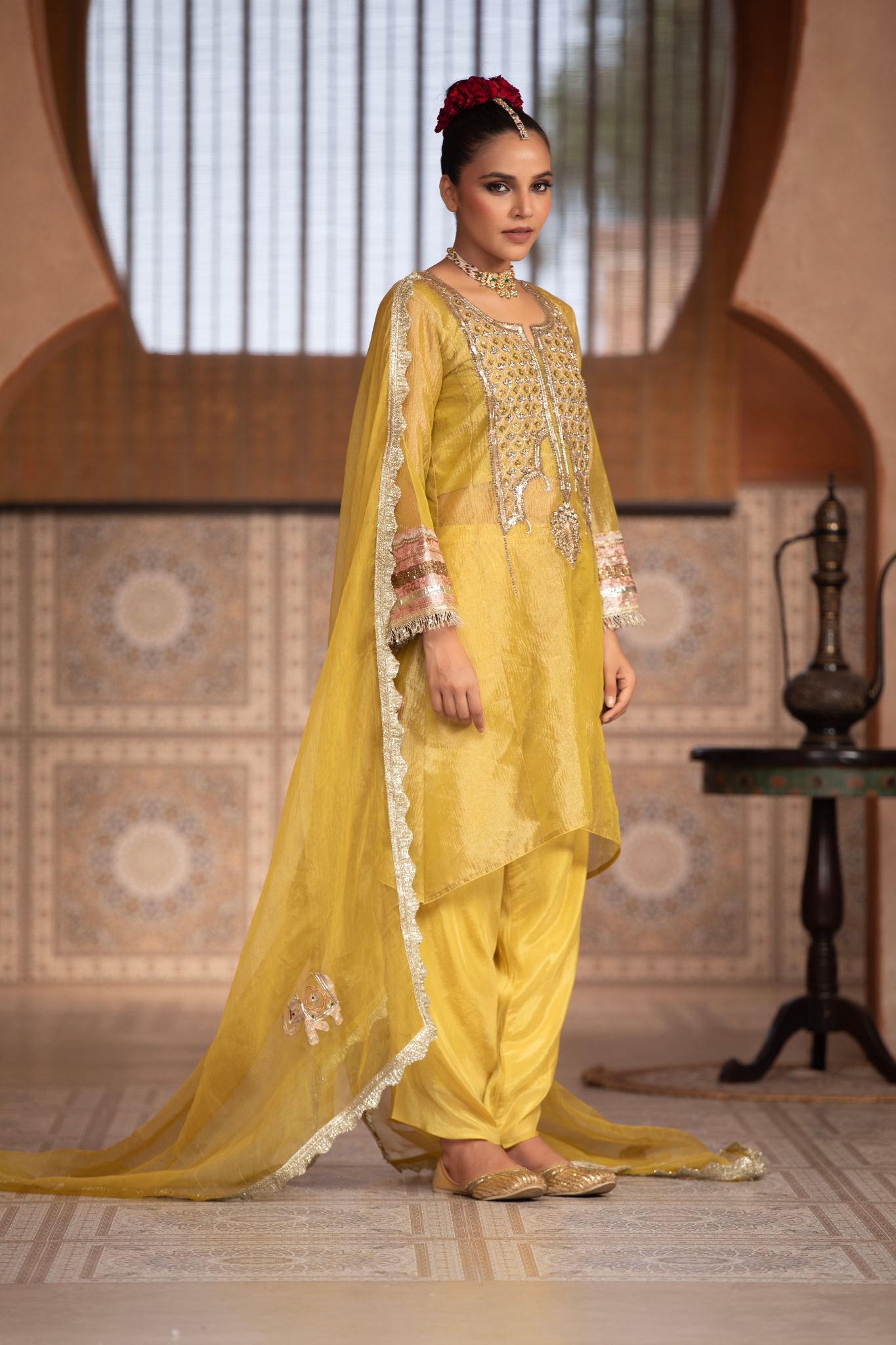 Golden Olive Luxe Kurta Set