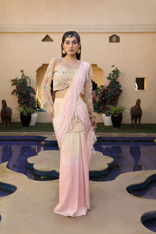 Radiant Dusk Saree 2pc Set