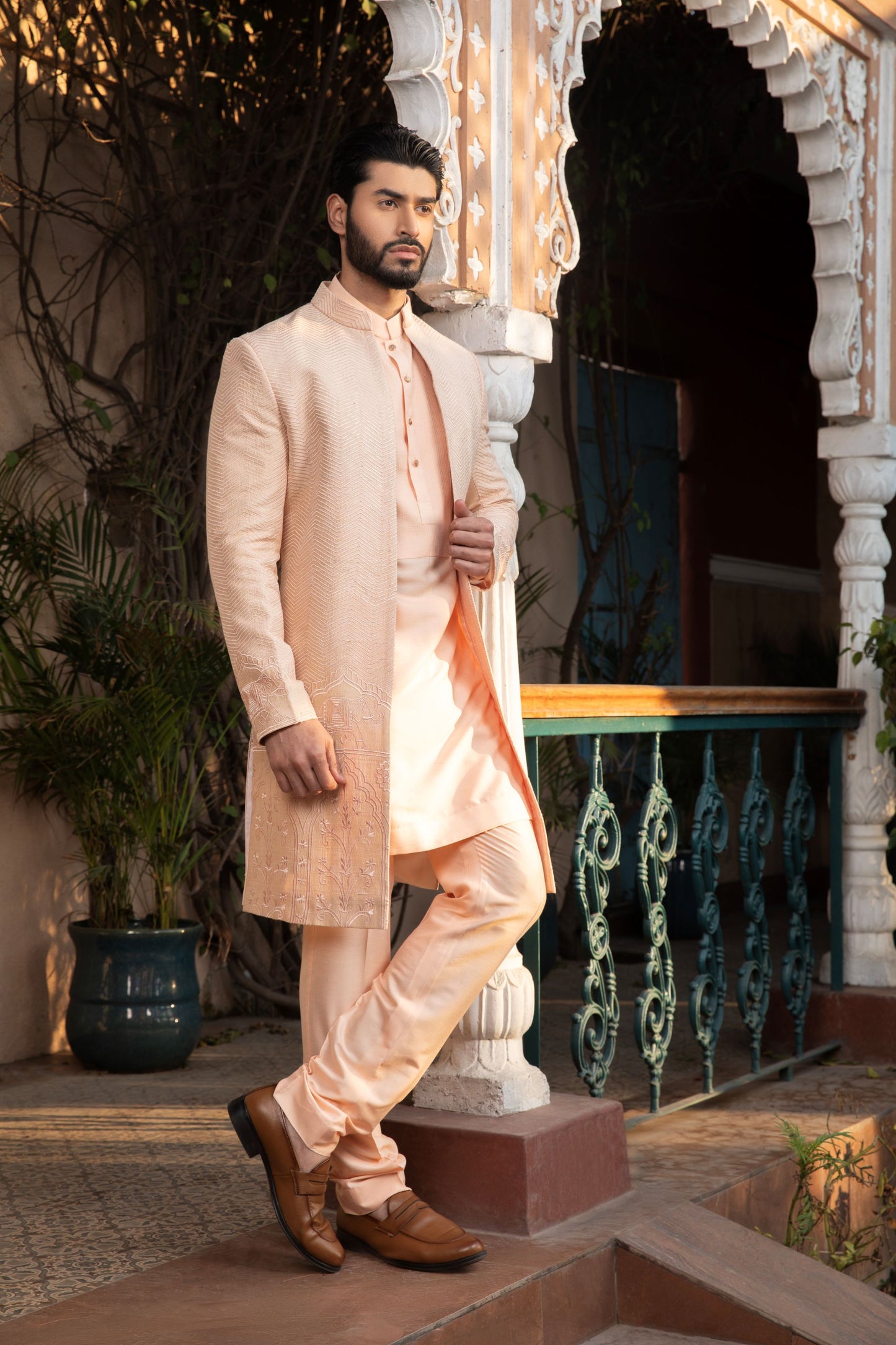 Peach Classic Kurta