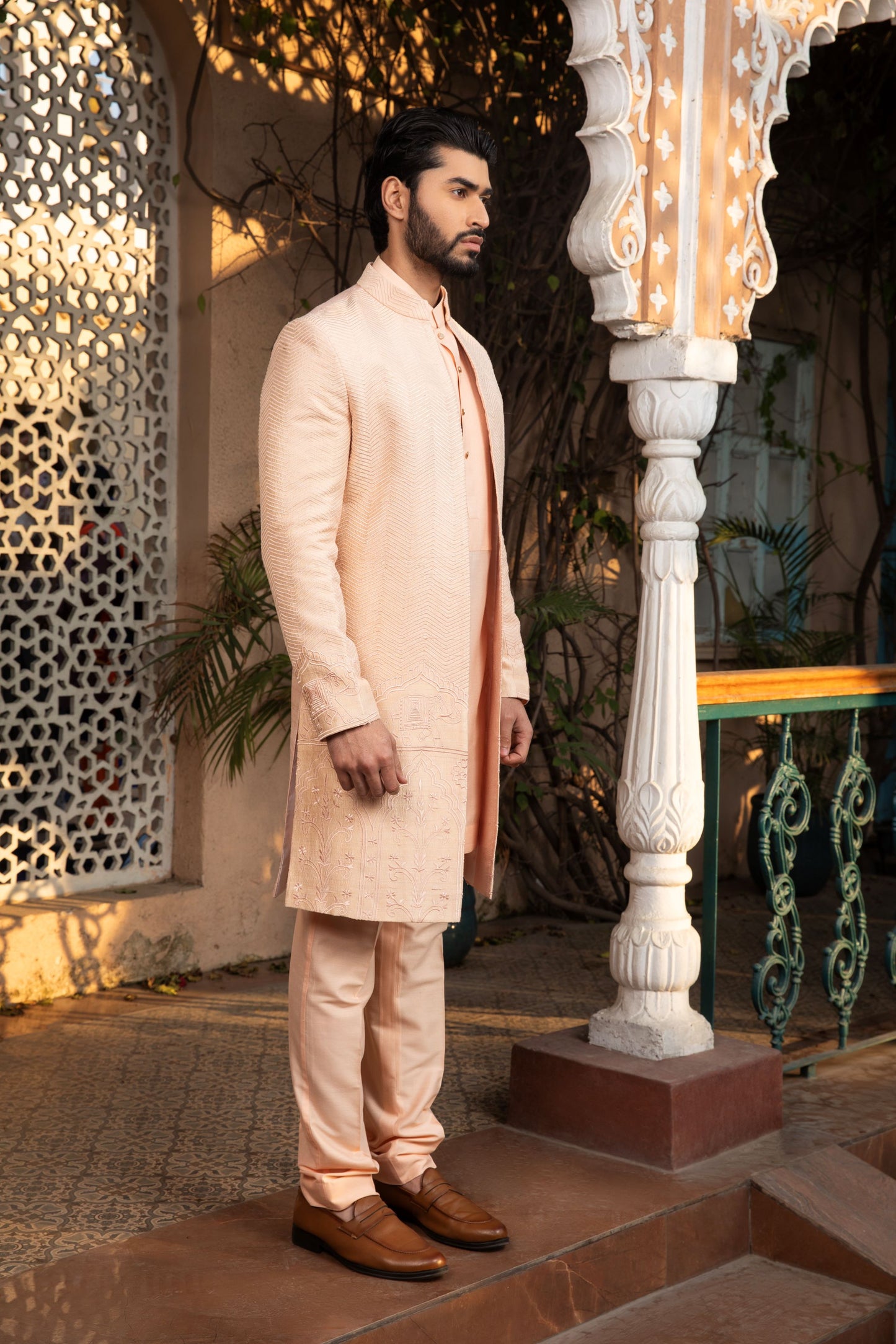 Peach Classic Kurta