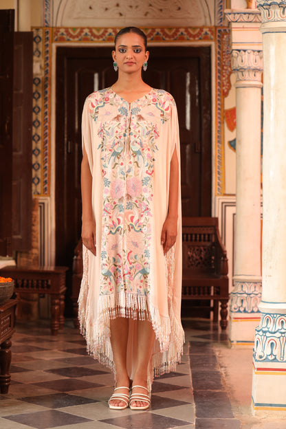 Ivory Eden Embroidered Fringe Dress