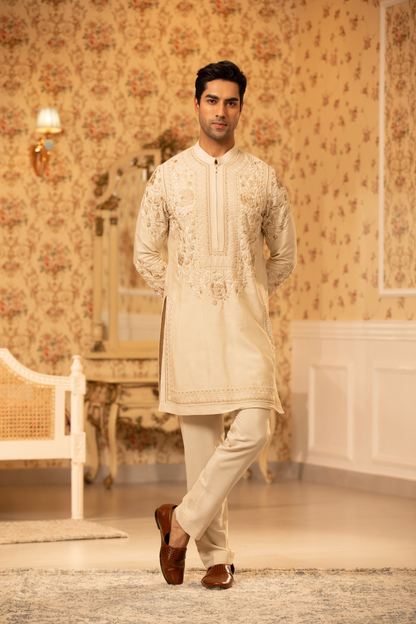 Ethereal Ivory Embroidered Kurta Set