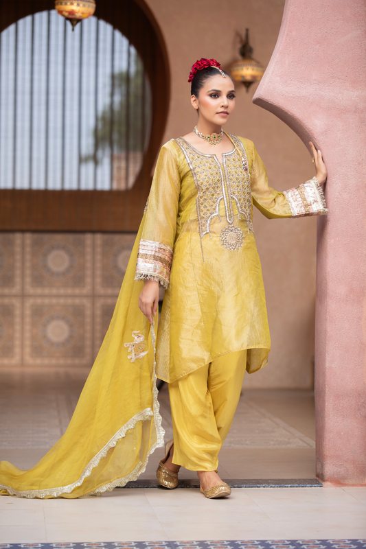 Golden Olive Luxe Kurta Set