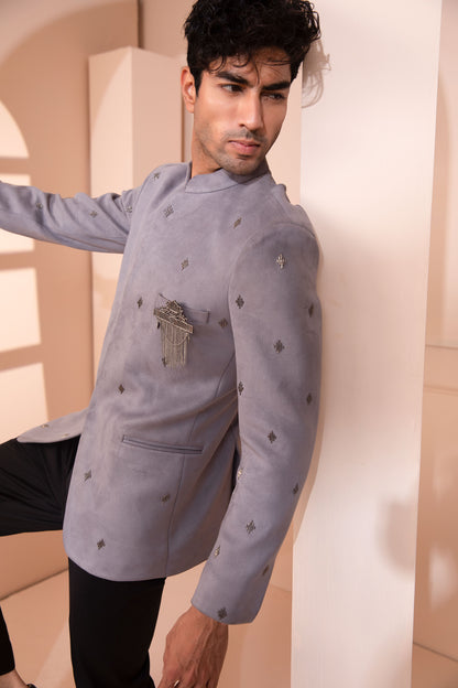 Gray Color Men Tuxedo