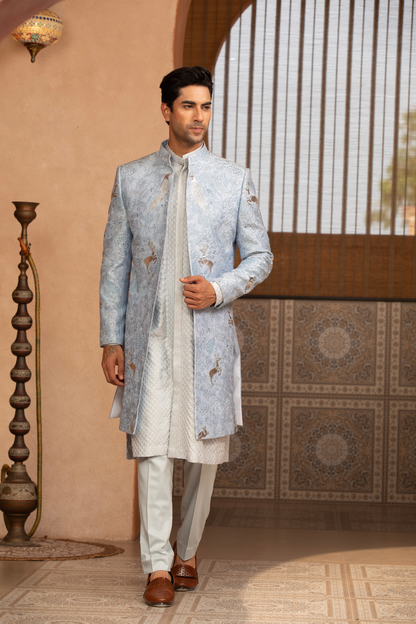 Frosted Silver Royal Indo Kurta Set