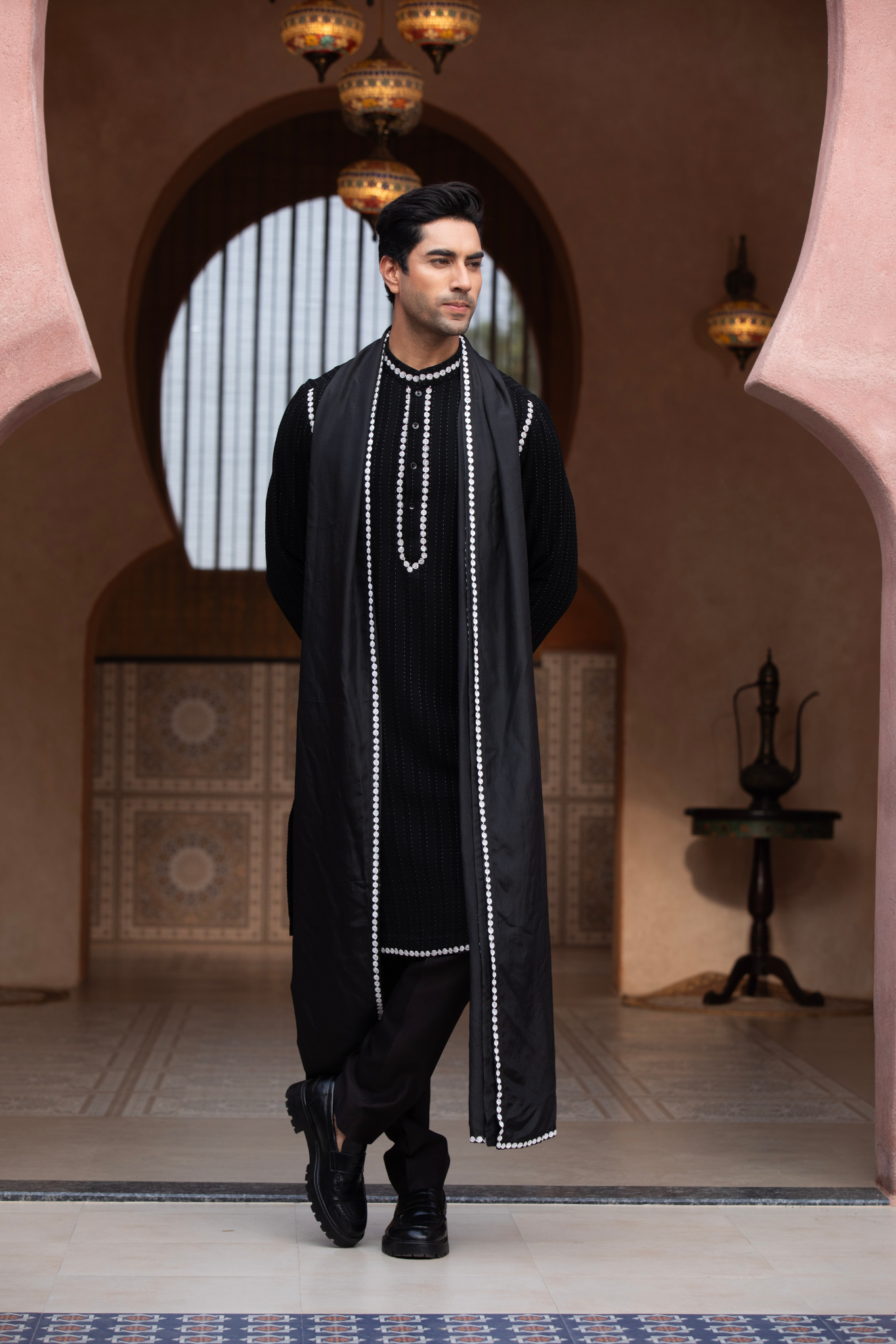 Noir Pearl Long Indo Kurta Set