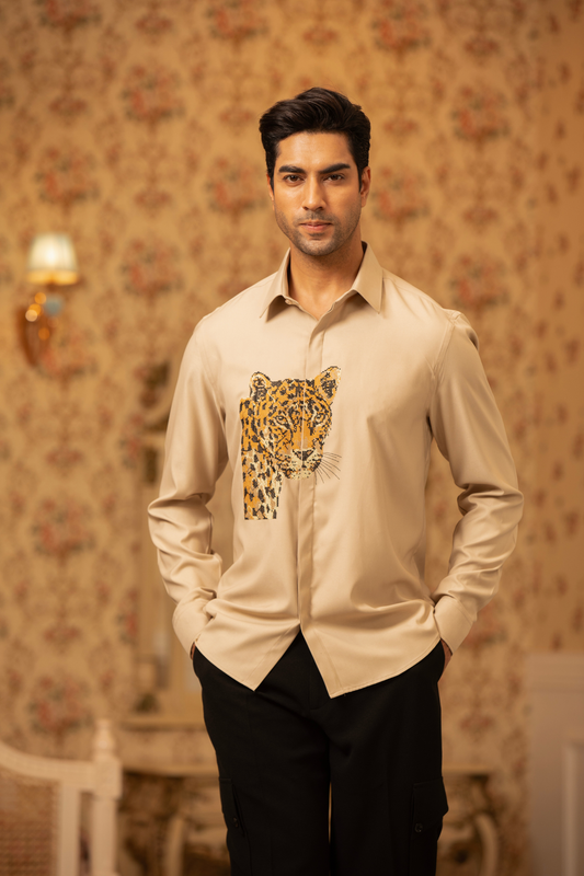 Savannah Spirit Leopard Embroidered Shirt