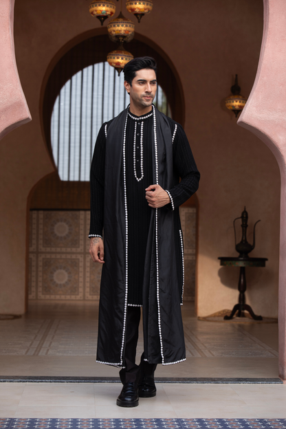 Noir Pearl Long Indo Kurta Set