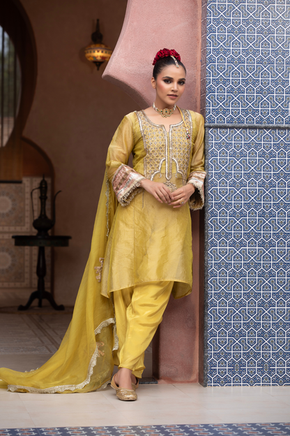 Golden Olive Luxe Kurta Set