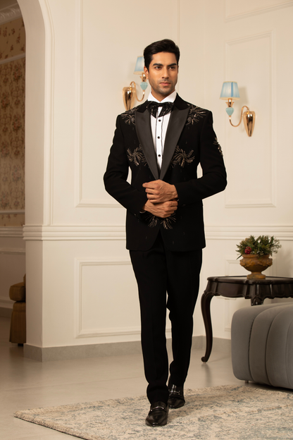 Noir Royale—Embroidered Tuxedo Splendor