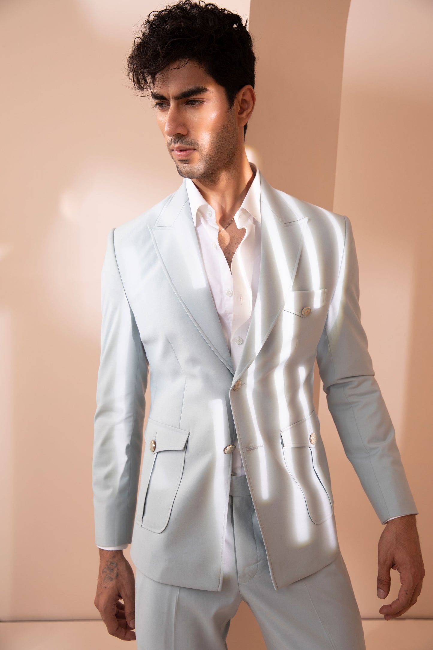 Menswear Sky Blue Tuxedo