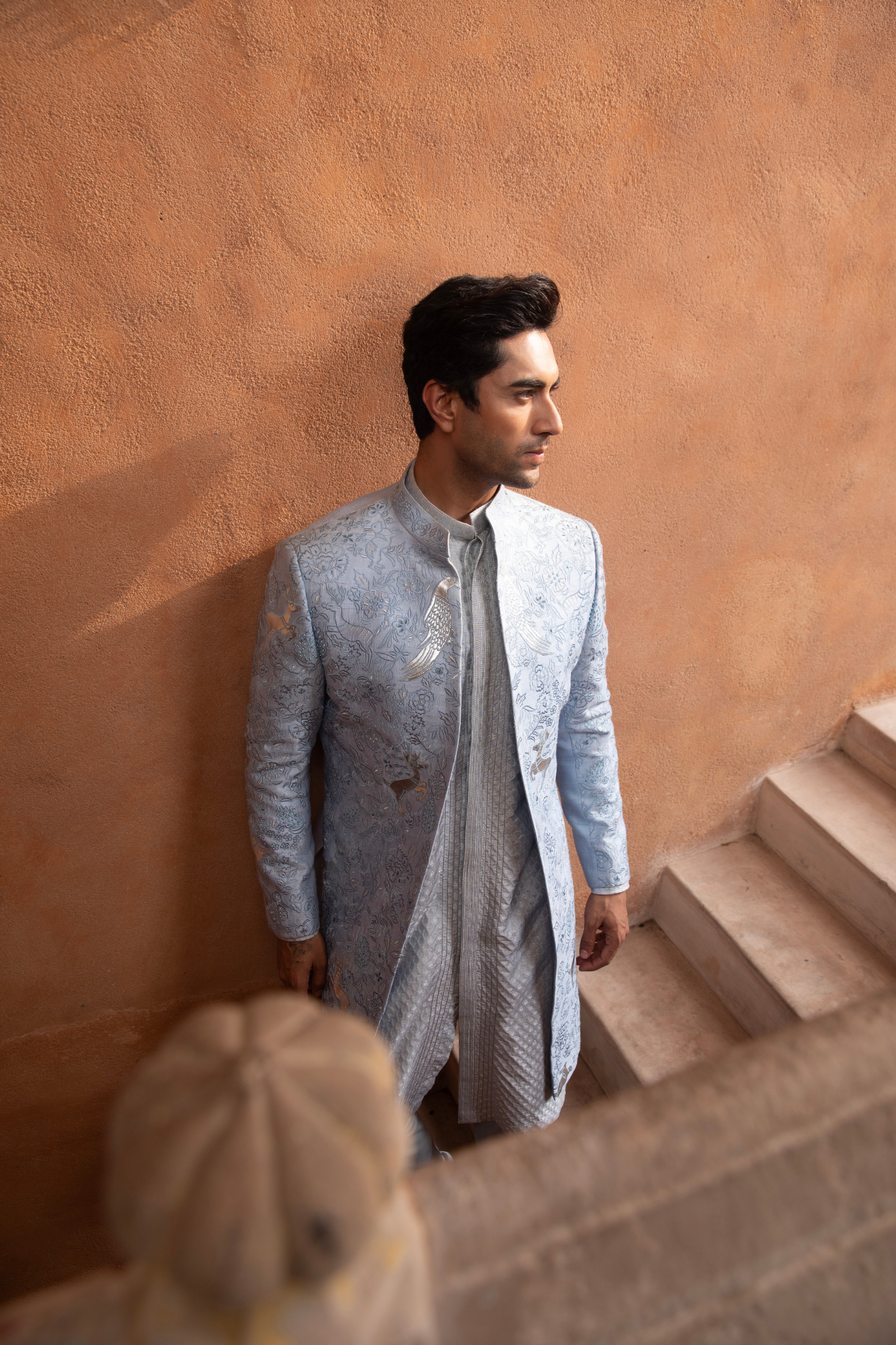 Frosted Silver Royal Indo Kurta Set