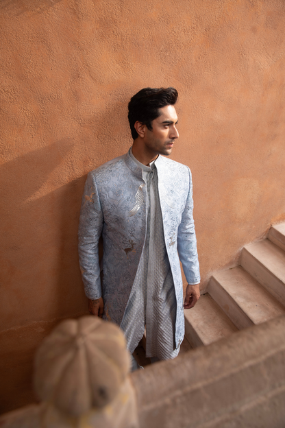 Frosted Silver Royal Indo Kurta Set