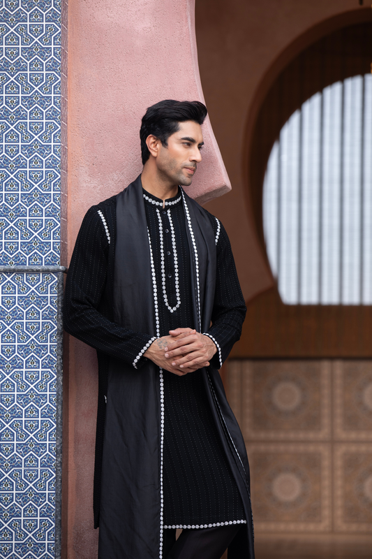 Noir Pearl Long Indo Kurta Set