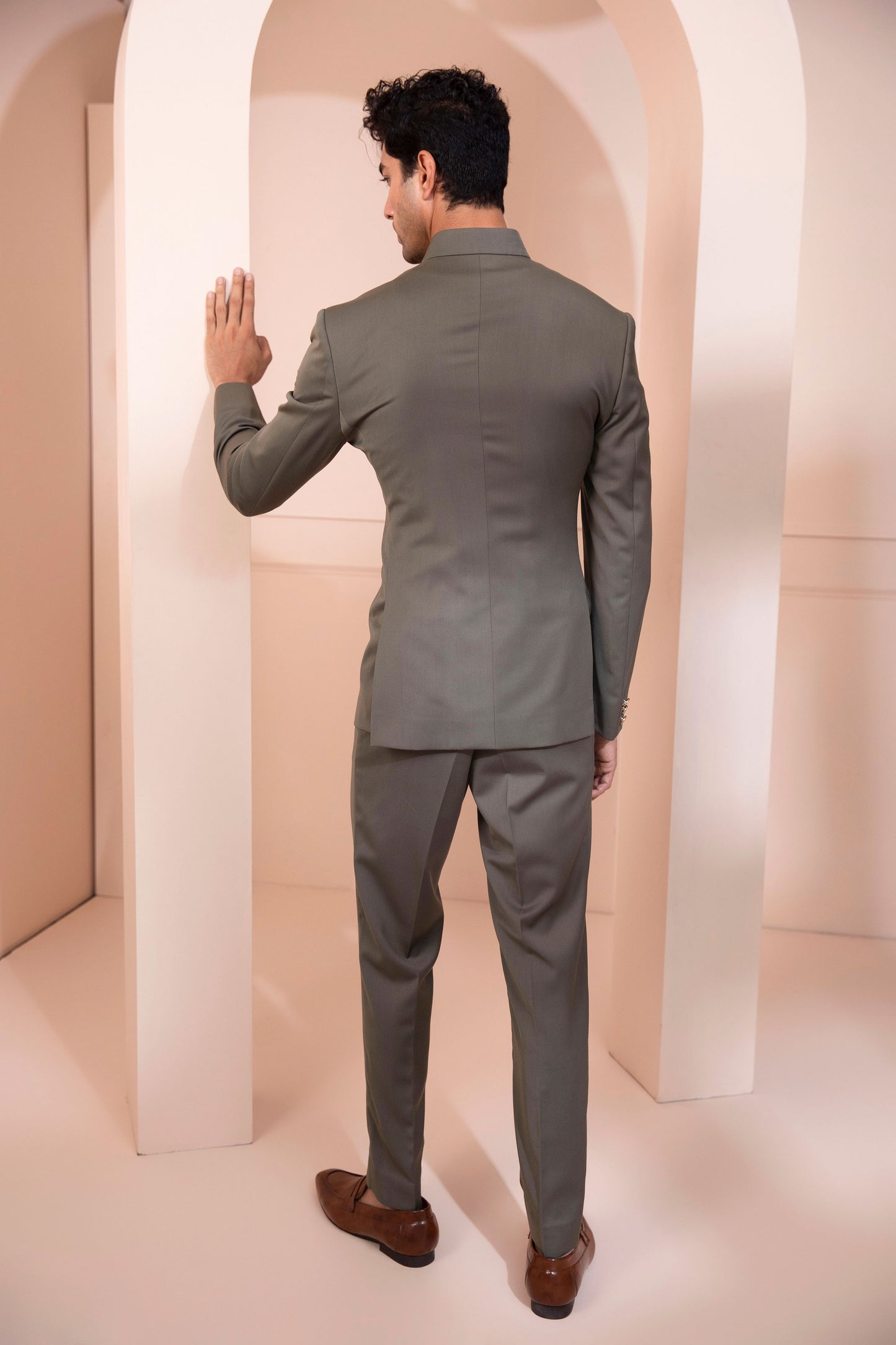 Olive Green Men Tuxedo