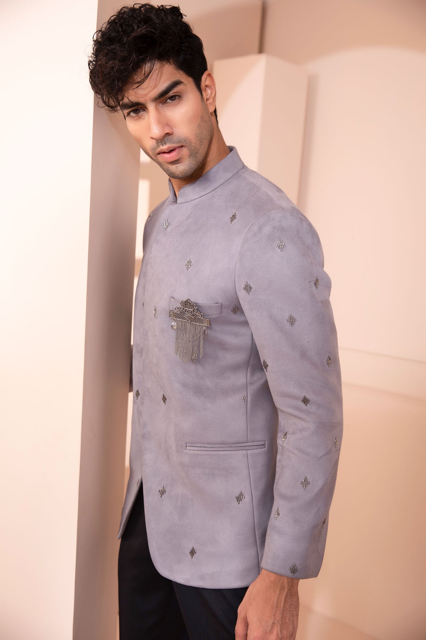 Gray Color Men Tuxedo