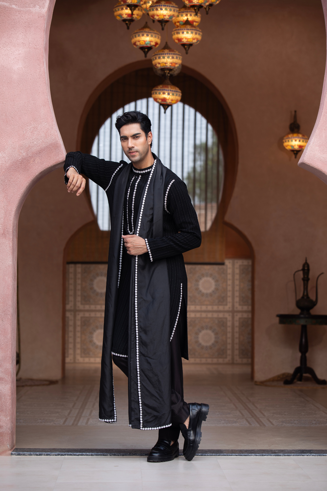 Noir Pearl Long Indo Kurta Set