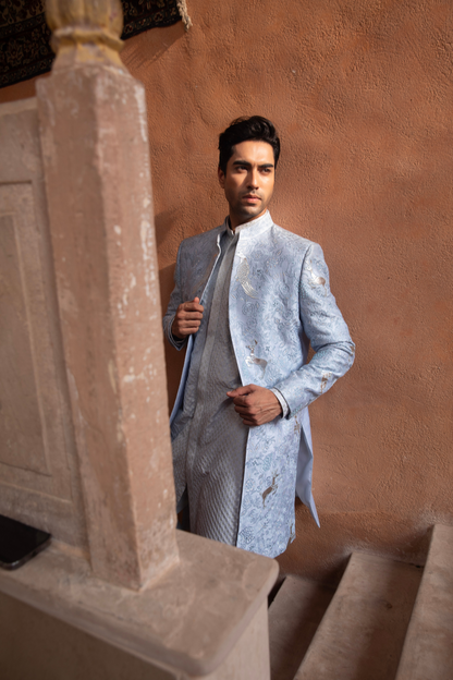 Frosted Silver Royal Indo Kurta Set