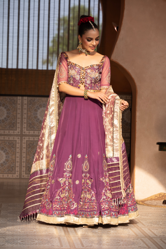 Royal Plum Embroidered Lehenga Set