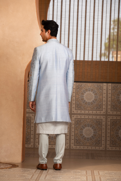Frosted Silver Royal Indo Kurta Set
