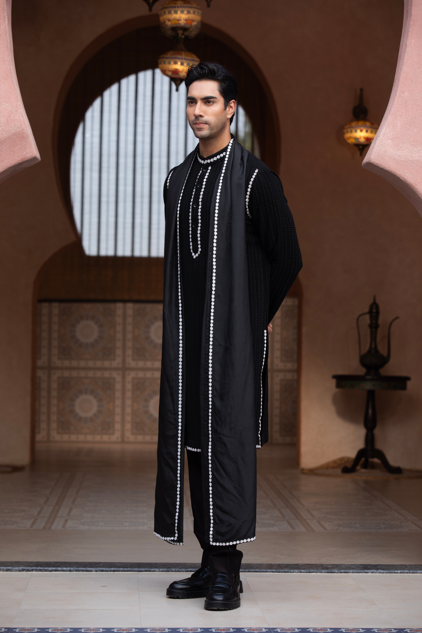 Noir Pearl Long Indo Kurta Set
