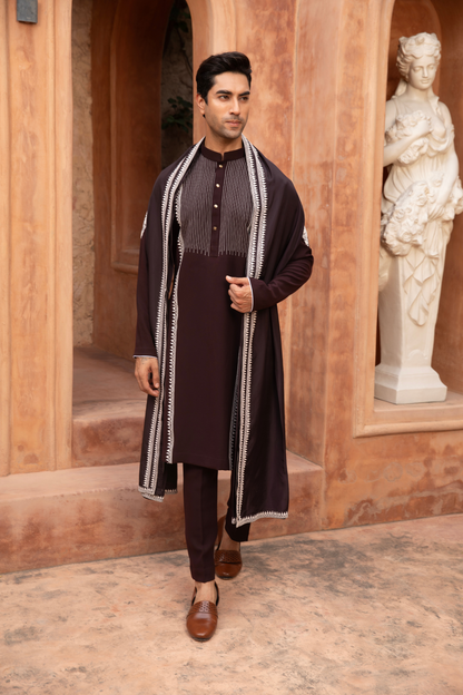 Cocoa Vine Embroidered Kurta Set