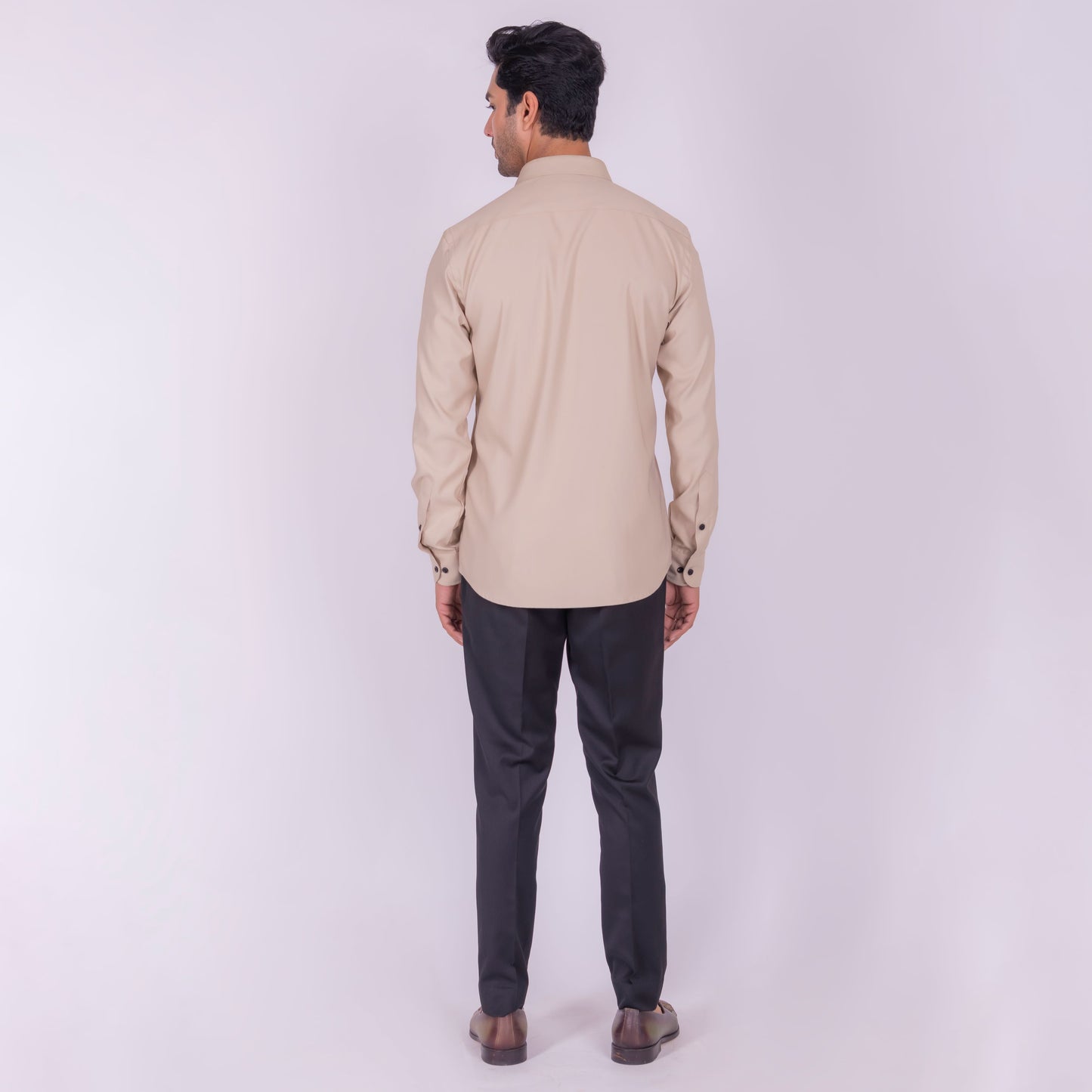 Tan Color Block Shirt