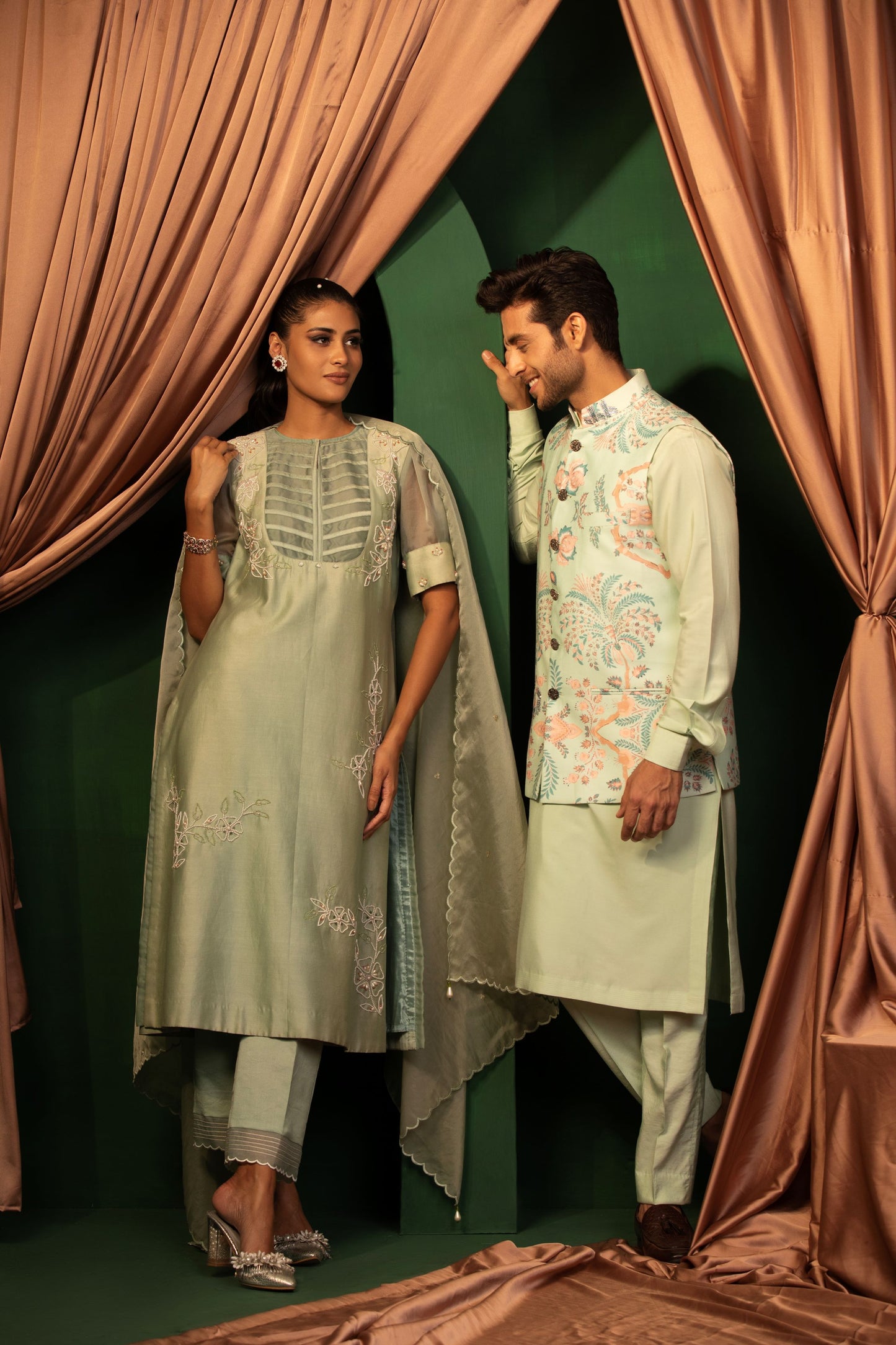 Traditional Grace Jacket Kurta Set