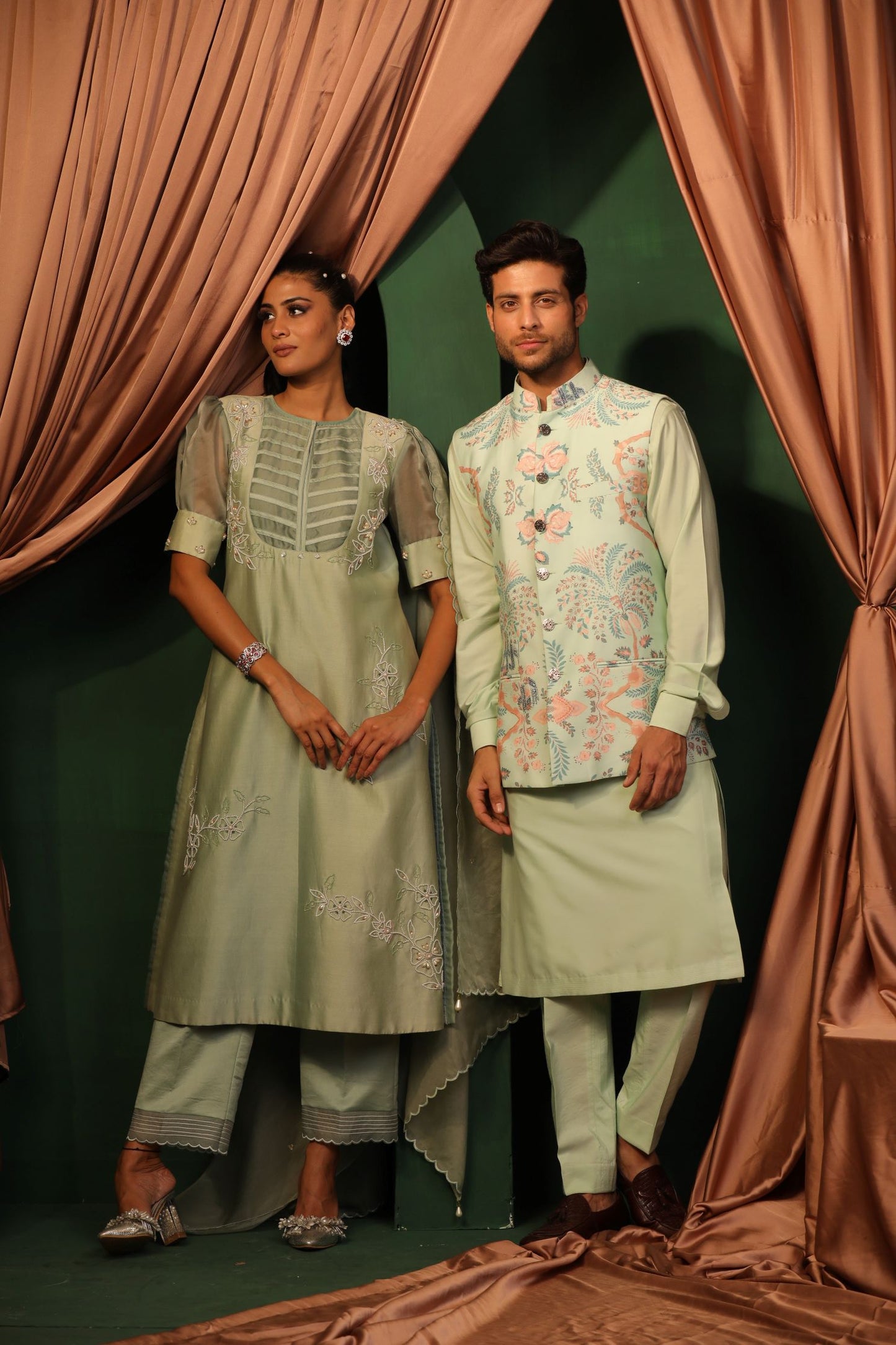 Traditional Grace Jacket Kurta Set